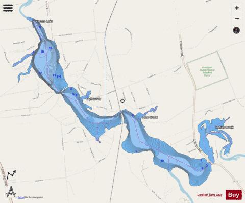 Kayuta Lake depth contour Map - i-Boating App - Streets