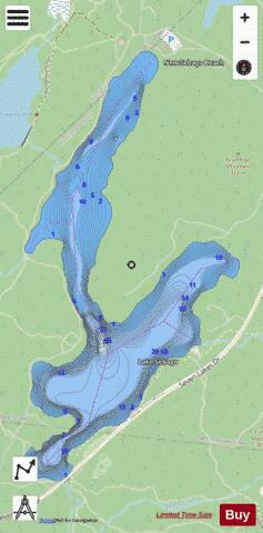 Lake Sebago depth contour Map - i-Boating App - Streets