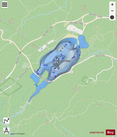 Lake Welch depth contour Map - i-Boating App - Streets