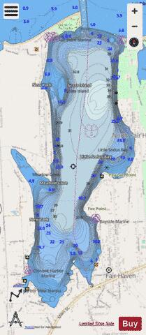 Little Sodus Bay depth contour Map - i-Boating App - Streets