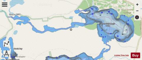 Lower St  Regis Lake depth contour Map - i-Boating App - Streets