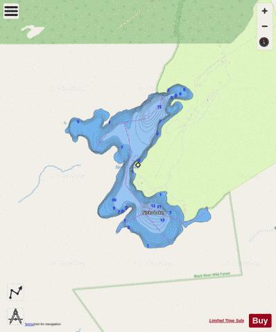 Nicks Lake depth contour Map - i-Boating App - Streets