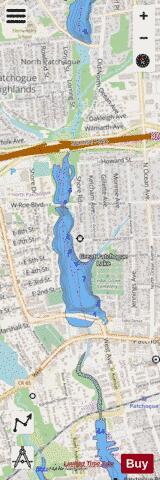 Patchogue Lake depth contour Map - i-Boating App - Streets