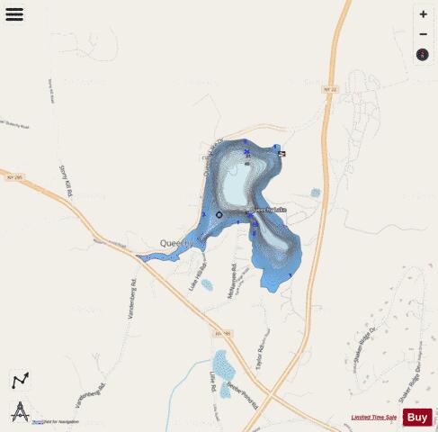 Queechy Lake depth contour Map - i-Boating App - Streets