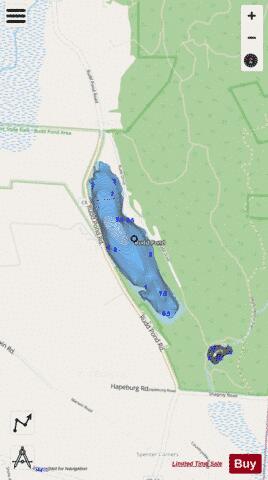 Rudd Pond depth contour Map - i-Boating App - Streets