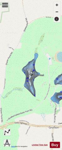 Shaver Pond depth contour Map - i-Boating App - Streets