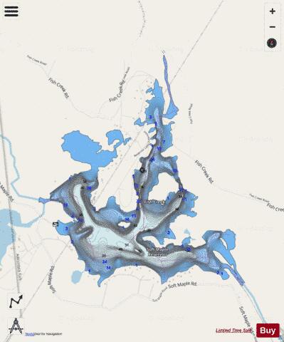 Soft Maple Reservoir depth contour Map - i-Boating App - Streets