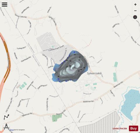 Sylvan Lake depth contour Map - i-Boating App - Streets