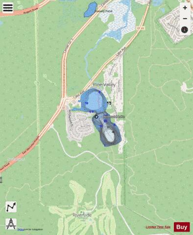 Wildwood Lake depth contour Map - i-Boating App - Streets