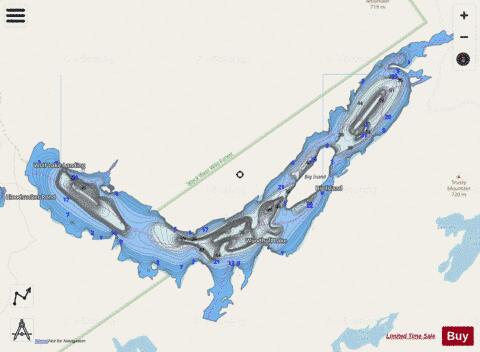 Woodhull Lake depth contour Map - i-Boating App - Streets
