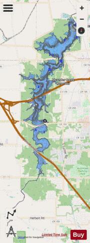 Meander Creek Reservoir depth contour Map - i-Boating App - Streets