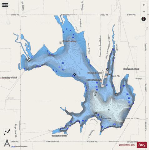Lake Humphreys depth contour Map - i-Boating App - Streets