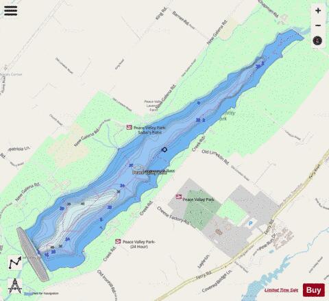 Peace Valley Reservoir / Lake Galena depth contour Map - i-Boating App - Streets