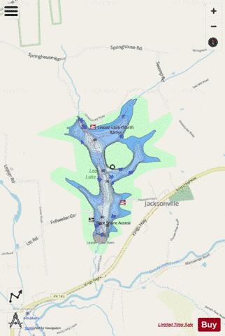 Leaser Lake depth contour Map - i-Boating App - Streets