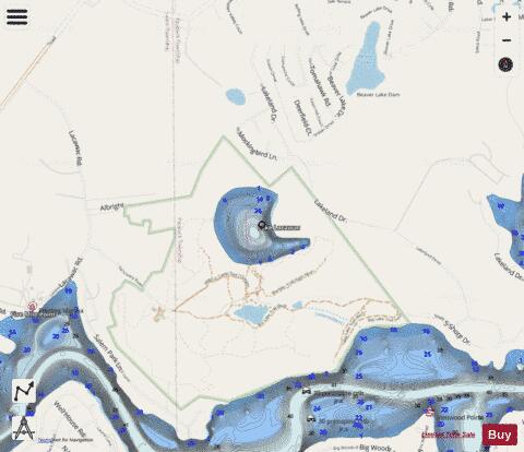 Lacawac Lake depth contour Map - i-Boating App - Streets