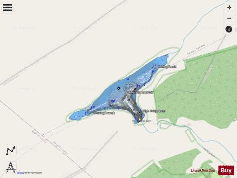 Lebanon Reservoir depth contour Map - i-Boating App - Streets