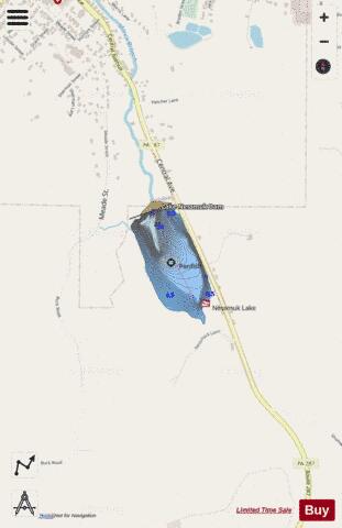 Nessmuk Lake depth contour Map - i-Boating App - Streets