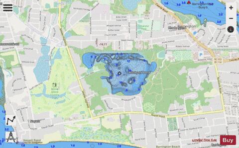 Brickyard Pond depth contour Map - i-Boating App - Streets