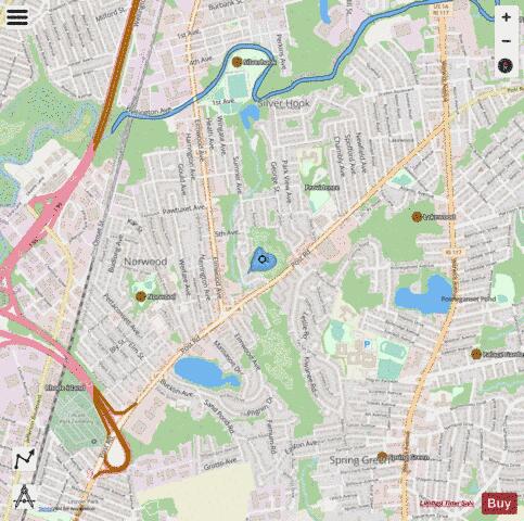 Cranberry Pond Kent depth contour Map - i-Boating App - Streets