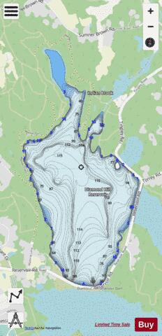 Diamond Hill Reservoir depth contour Map - i-Boating App - Streets