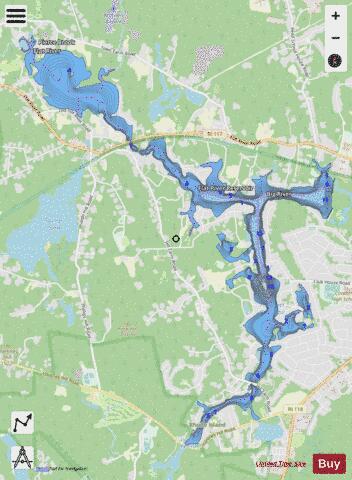 Flat River Reservoir depth contour Map - i-Boating App - Streets