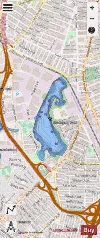 Mashapaug Pond Providence depth contour Map - i-Boating App - Streets