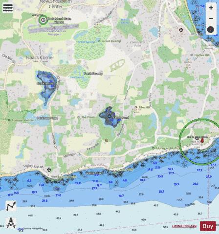 Sands Pond depth contour Map - i-Boating App - Streets