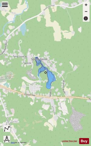 Spring Grove Pond depth contour Map - i-Boating App - Streets