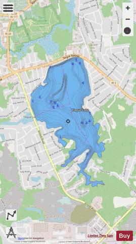 Tiogue Lake depth contour Map - i-Boating App - Streets