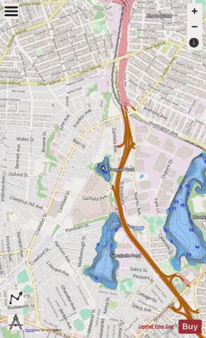 Tongue Pond Providence depth contour Map - i-Boating App - Streets