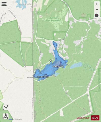 Wakefield Pond depth contour Map - i-Boating App - Streets