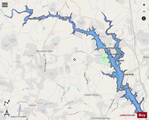 Lake Blalock / Pacolet River depth contour Map - i-Boating App - Streets