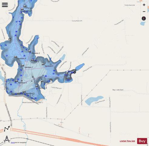 East Holbrook Lake depth contour Map - i-Boating App - Streets