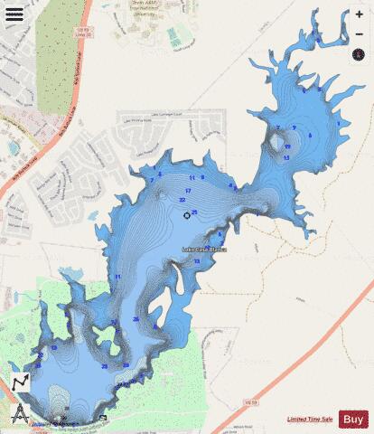 Lake Casa Blanca depth contour Map - i-Boating App - Streets