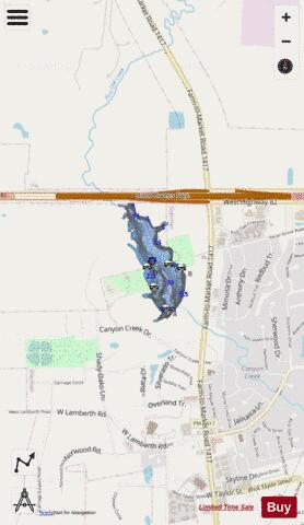 Pecan Grove Park Lake depth contour Map - i-Boating App - Streets