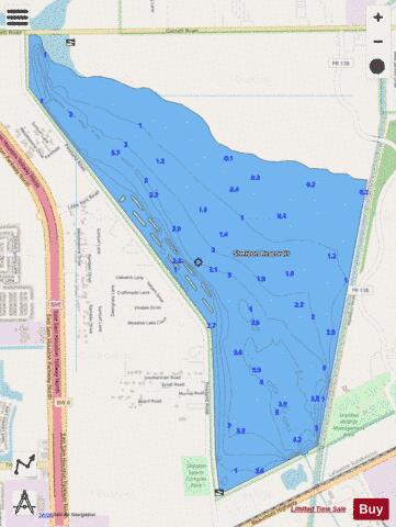 Sheldon Reservoir depth contour Map - i-Boating App - Streets