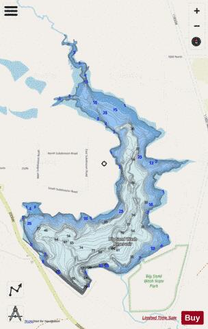 Big Sand Wash Reservoir depth contour Map - i-Boating App - Streets