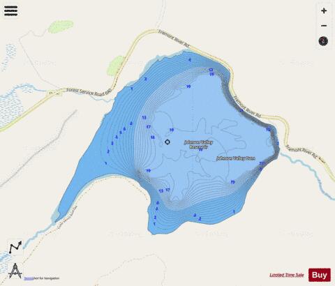 Lake Johnson Valley Res depth contour Map - i-Boating App - Streets