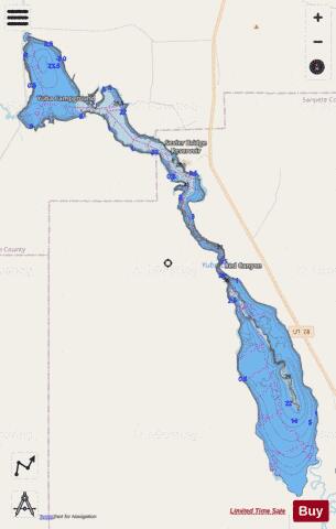 Sevier Bridge Reservoir/Yuba Lake depth contour Map - i-Boating App - Streets