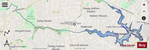 Lake Barcroft depth contour Map - i-Boating App - Streets
