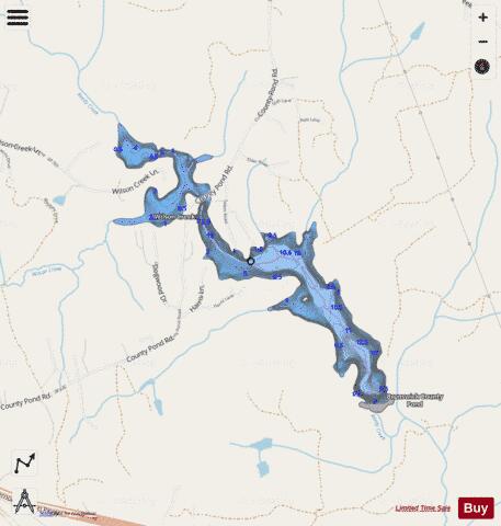 Brunswick County Lake, depth contour Map - i-Boating App - Streets