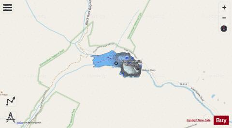 Charlottesville Reservoir depth contour Map - i-Boating App - Streets