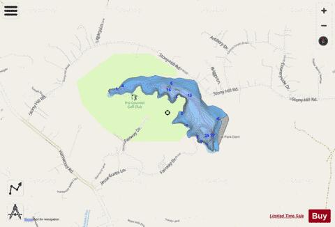 Curtis Park Lake B depth contour Map - i-Boating App - Streets