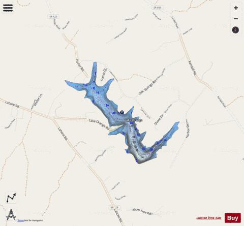 Lake Orange depth contour Map - i-Boating App - Streets