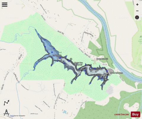 Motts Run Reservoir depth contour Map - i-Boating App - Streets