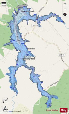 Sandy River Reservoir / Hicks Lake depth contour Map - i-Boating App - Streets