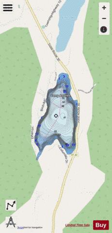 Beebe Pond Hubbardton depth contour Map - i-Boating App - Streets