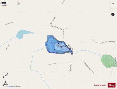 Daniels Pond Glover depth contour Map - i-Boating App - Streets