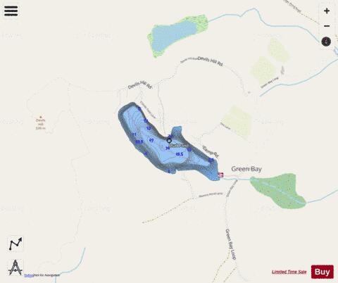 Martins Pond Peacham depth contour Map - i-Boating App - Streets