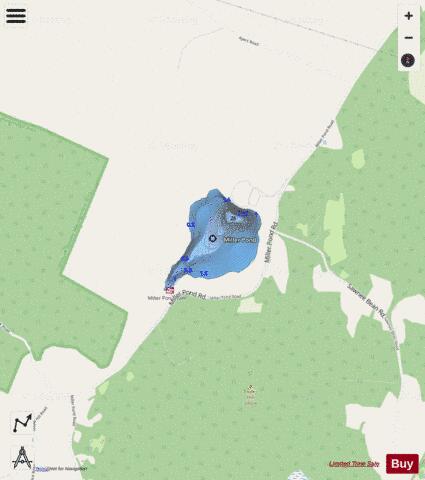 Miller Pond Strafford depth contour Map - i-Boating App - Streets